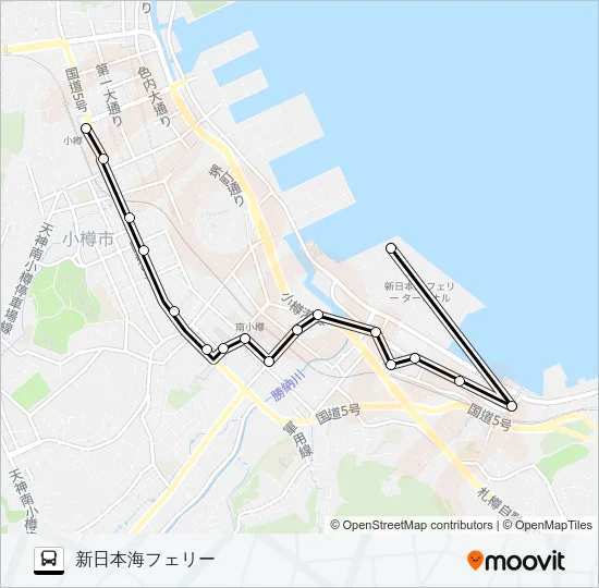 １ぱるて築港線 Bus Line Map