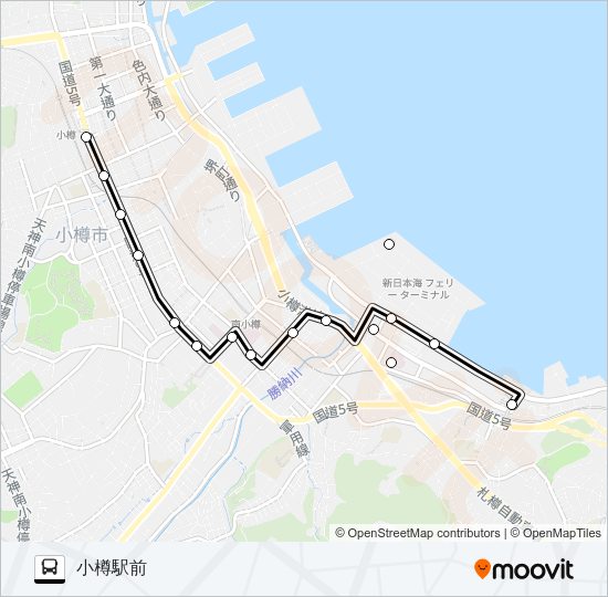 １ぱるて築港線 バスの路線図