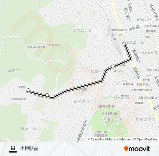 １９小樽商大線 Bus Line Map