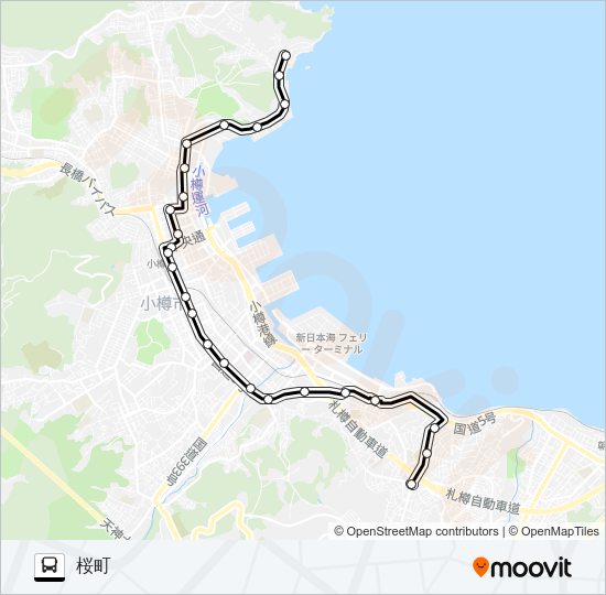 ２小樽市内本線 Bus Line Map