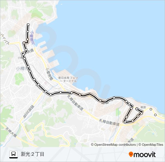 ３小樽市内本線 Bus Line Map