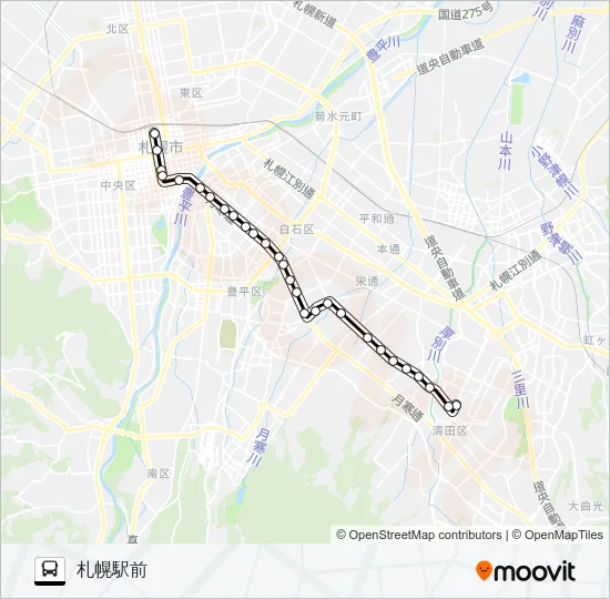６４北野中央線 Bus Line Map