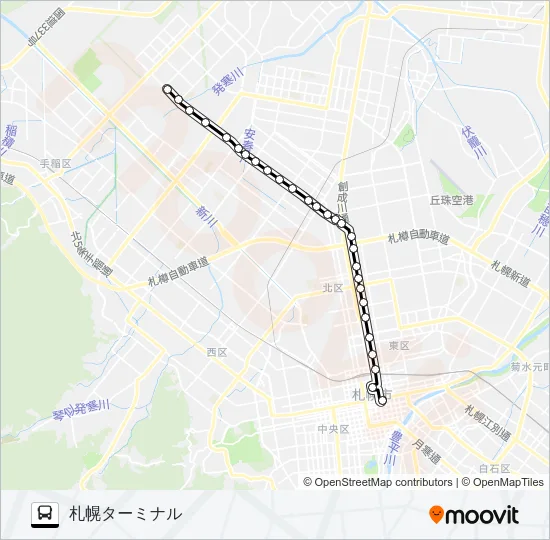 ９花川南団地線 Bus Line Map