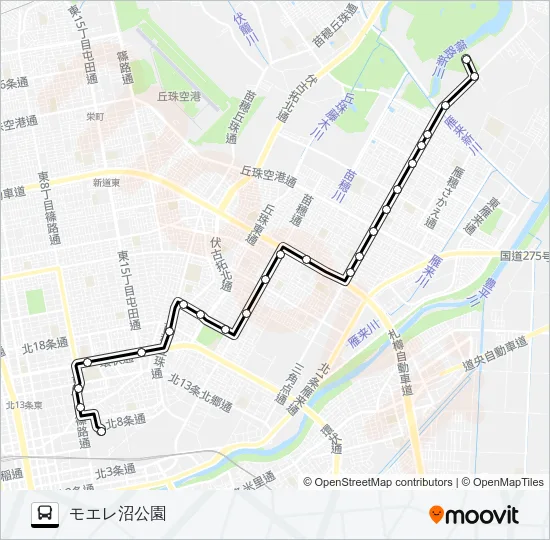 ビ６８伏古札苗線 Bus Line Map