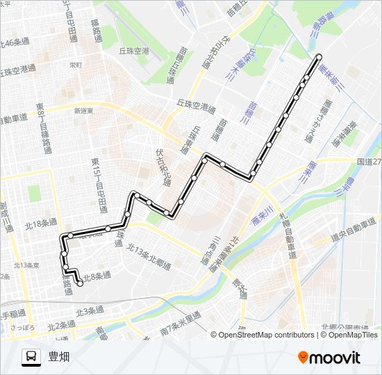 ビ６８伏古札苗線 バスの路線図