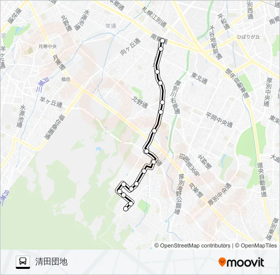 南７７清田団地線 Bus Line Map