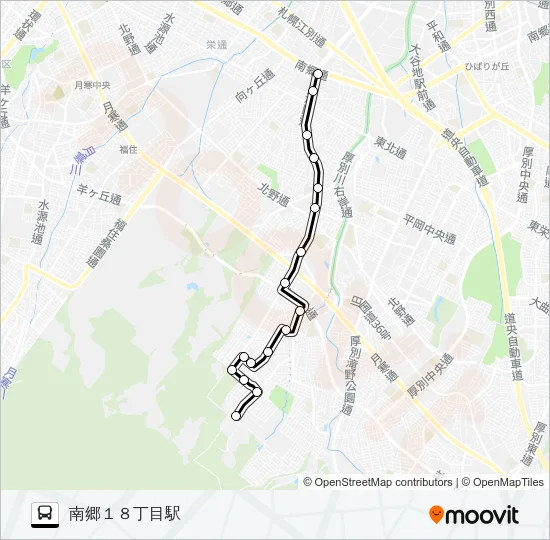 南７７清田団地線 Bus Line Map