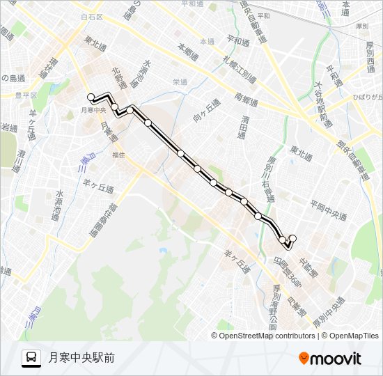 月６４北野中央線 Bus Line Map