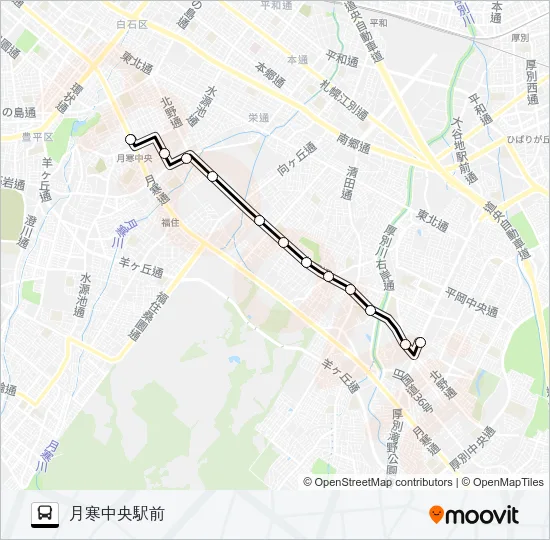 月６４北野中央線 Bus Line Map