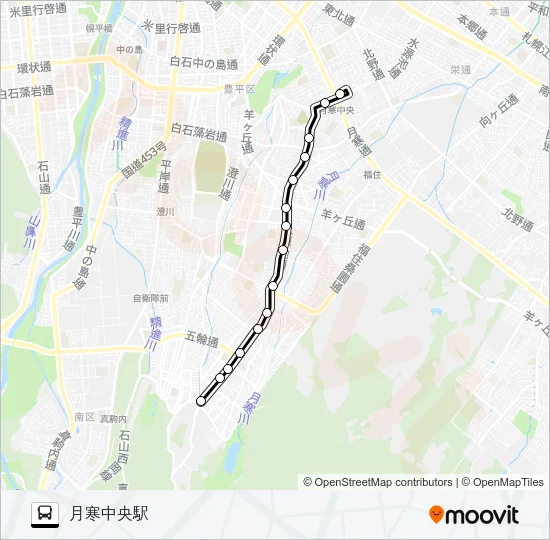 月８２西岡月寒線 バスの路線図