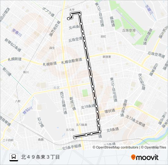 東１９北光北口線 Bus Line Map