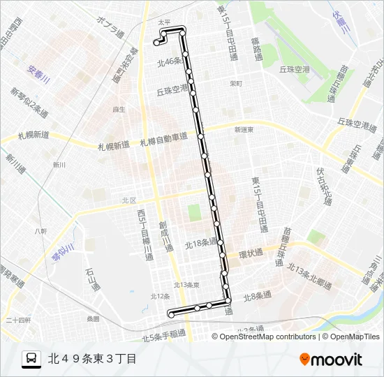 東１９北光北口線 Bus Line Map