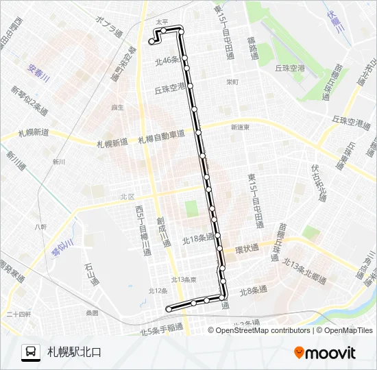 東１９北光北口線 バスの路線図