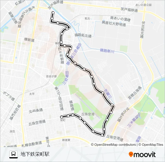 栄２１栄町篠路線 バスの路線図