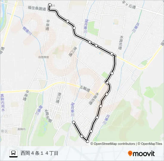 澄７３西岡環状線 バスの路線図