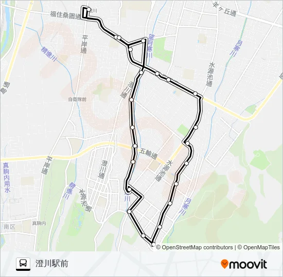 澄７３西岡環状線 バスの路線図