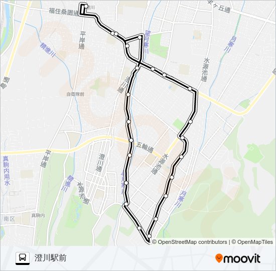 澄西岡環状線ルート スケジュール 停車地 地図 澄川駅前 アップデート済み