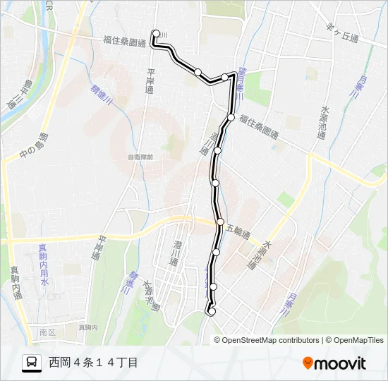 澄７４西岡環状線 バスの路線図
