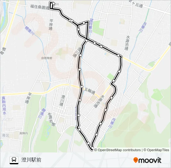 澄７４西岡環状線 バスの路線図