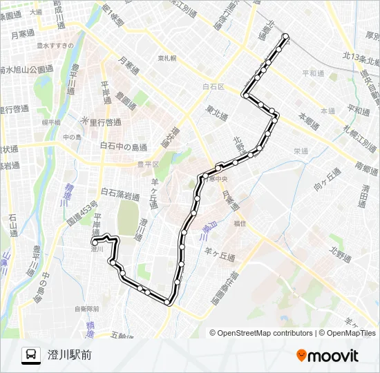 澄７８澄川白石線 Bus Line Map