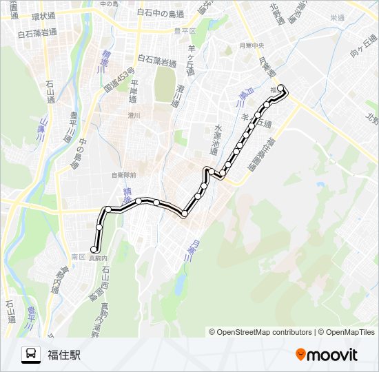 真真駒内線ルート スケジュール 停車地 地図 福住駅 アップデート済み