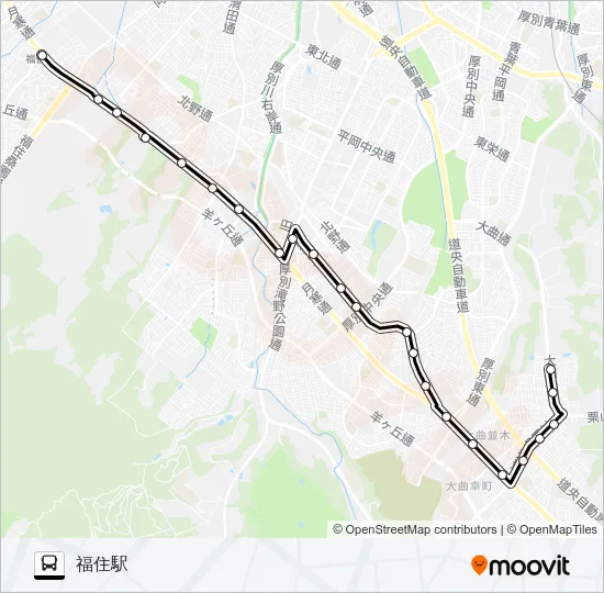 福１１３大曲光線 バスの路線図