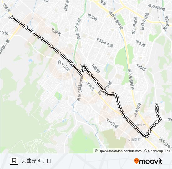 福１１３大曲光線 バスの路線図