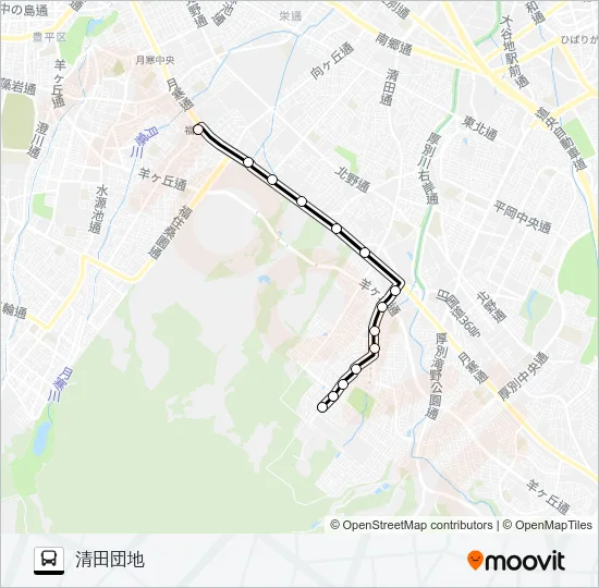 福８６清田団地線 Bus Line Map