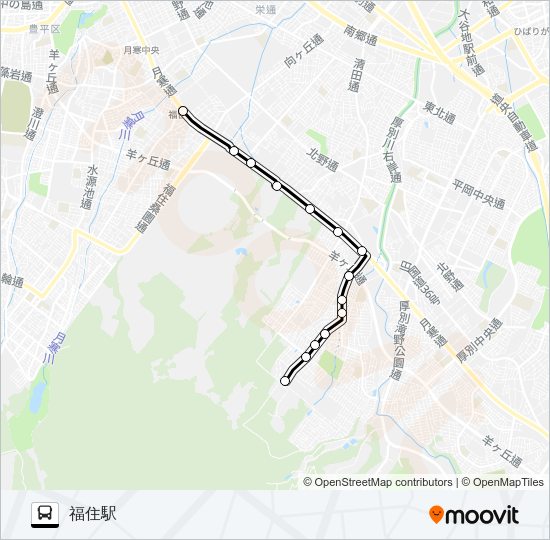 福８６清田団地線 Bus Line Map