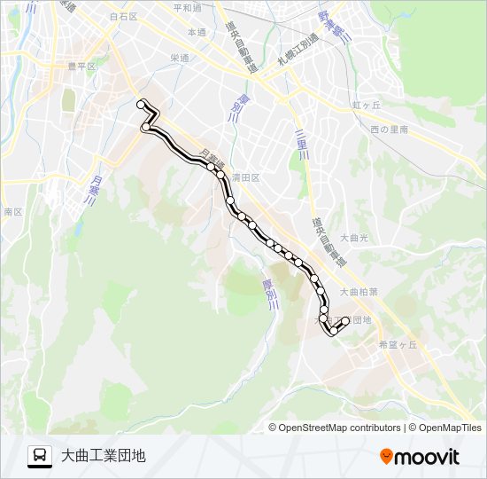 福９５美しが丘線 バスの路線図