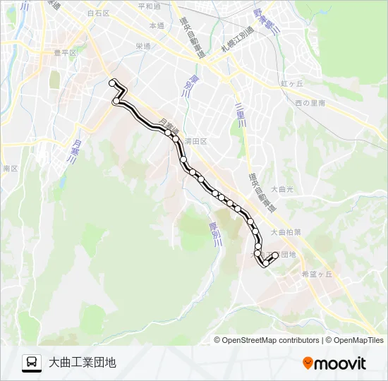 福９５美しが丘線 バスの路線図