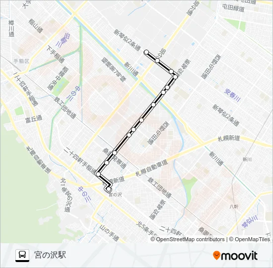 西４４工業団地線 Bus Line Map