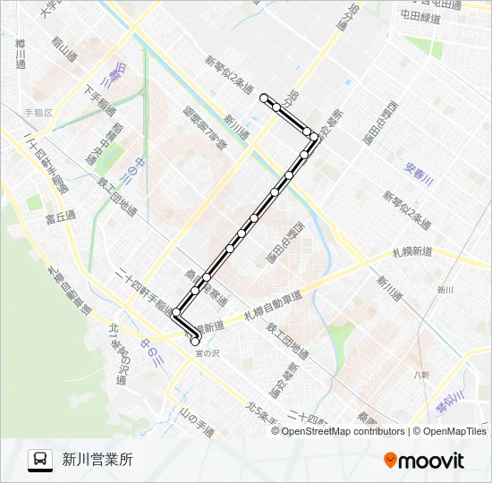 西４４工業団地線 バスの路線図