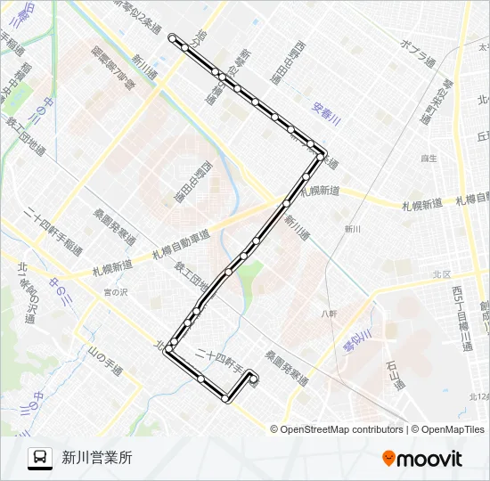 西４９新川発寒線 バスの路線図