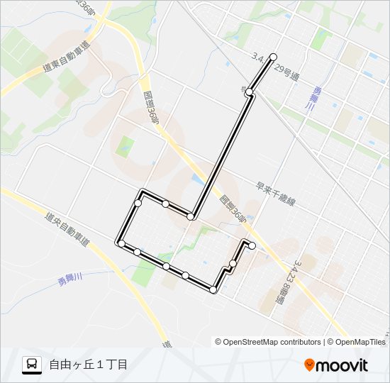 長２５桜木長都線 バスの路線図