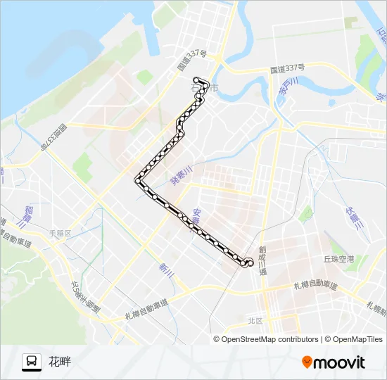 麻１３花畔団地線 Bus Line Map
