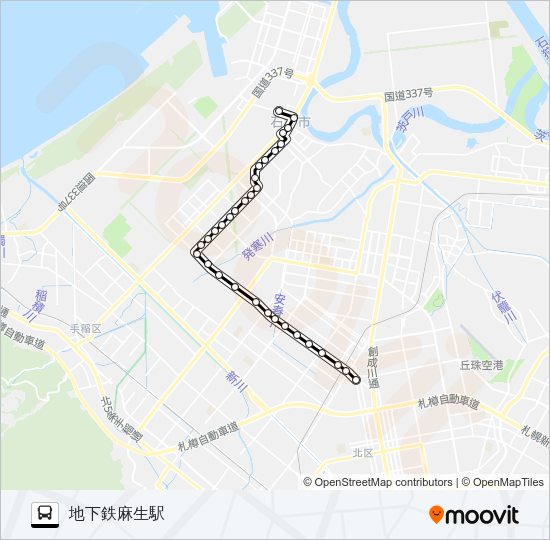 麻１３花畔団地線 Bus Line Map