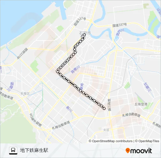 麻１４花畔団地線 Bus Line Map