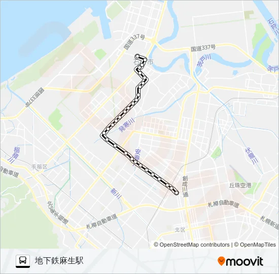 麻１５花畔団地線 Bus Line Map