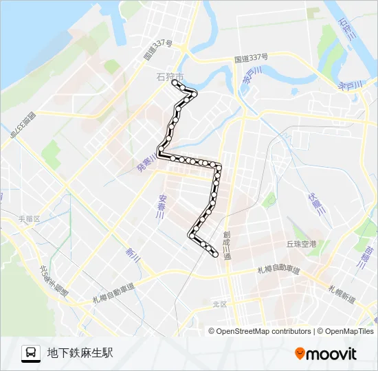 麻１７南花畔通線 バスの路線図