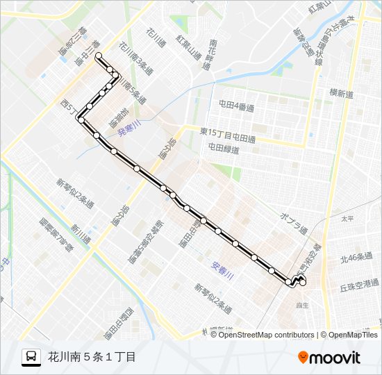 麻４０麻生樽川線 バスの路線図