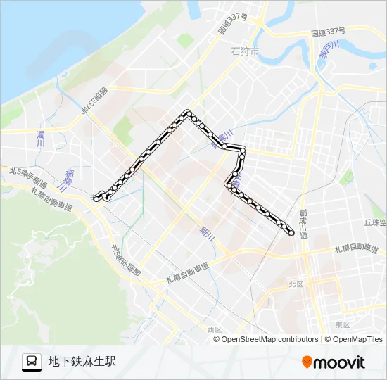 麻４１手稲麻生線 Bus Line Map