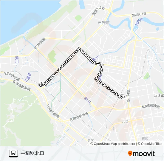 麻４１手稲麻生線 Bus Line Map