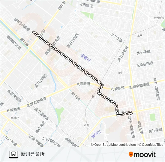 北７３新琴似２条線 Bus Line Map