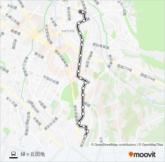 新９３新さっぽろ線 バスの路線図