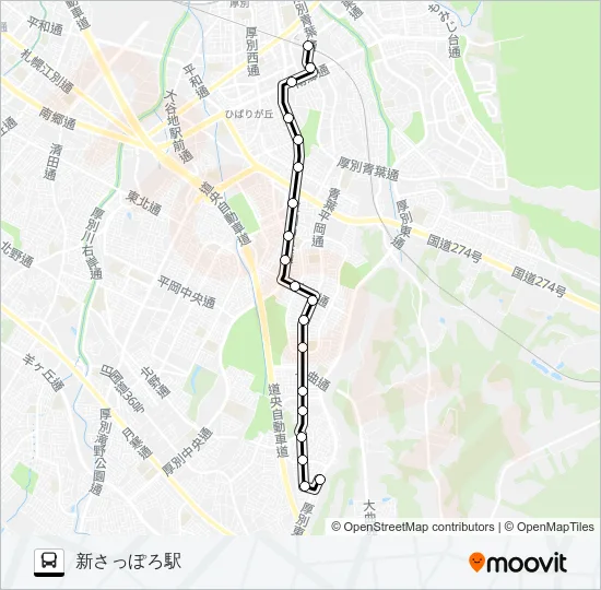 新９３新さっぽろ線 バスの路線図