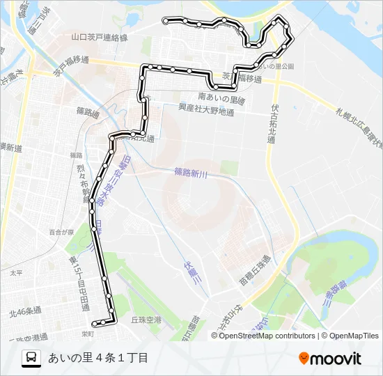 栄２０栄町教育大線 Bus Line Map