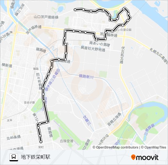 栄２０栄町教育大線 バスの路線図