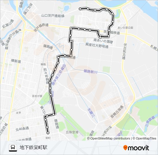 栄２３栄町教育大線 バスの路線図