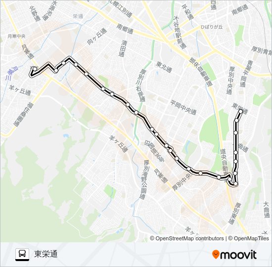 福５２緑ヶ丘団地線 bus Line Map